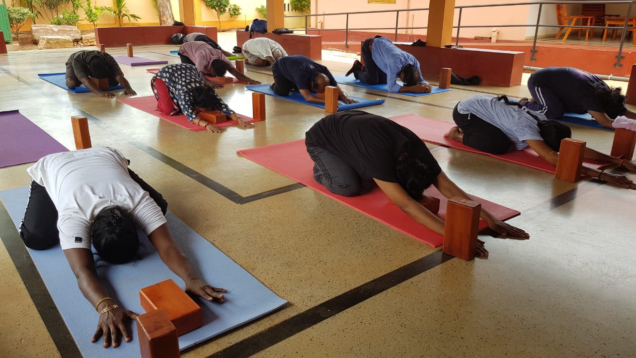 Yogasana and Pranayama at the Ashram